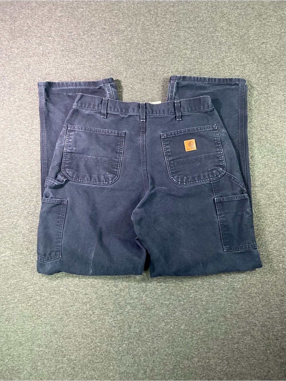 Vintage Carhartt B11 MDT Canvas Carpenter Pants Midnight Navy Blue 34x32 Workwea